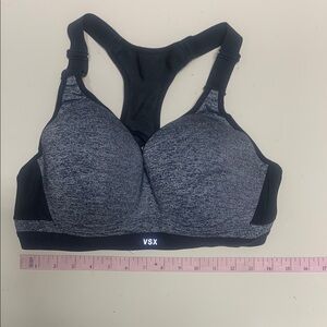 VSX Gray and Black Sports Bra with Racerback Design